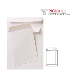 100 buste a sacco bianche 160x230mm 80gr adesiva competitor pigna
