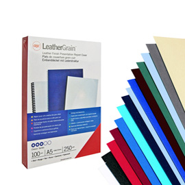100 copertine leathergrain 250gr a4 blu navy goffrato