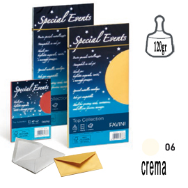 10 buste special events metal 120gr 110x220mm crema favini