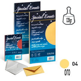 10 buste special events metal 120gr 110x220mm oro favini