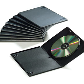 10 custodie singole slim per dvd fellowes