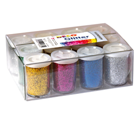 12 tubetti glitter da 22gr 5 colori assortiti 05330 cwr