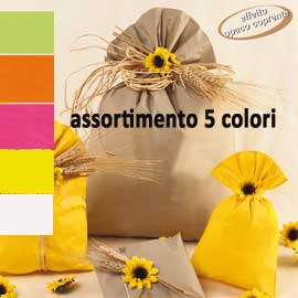 100 buste regalo in ppl perla mat 20x35cm assortimento 5 colori