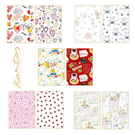 100 fogli di carta regalo linea eventi 70x100cm fantasie assortite kartos