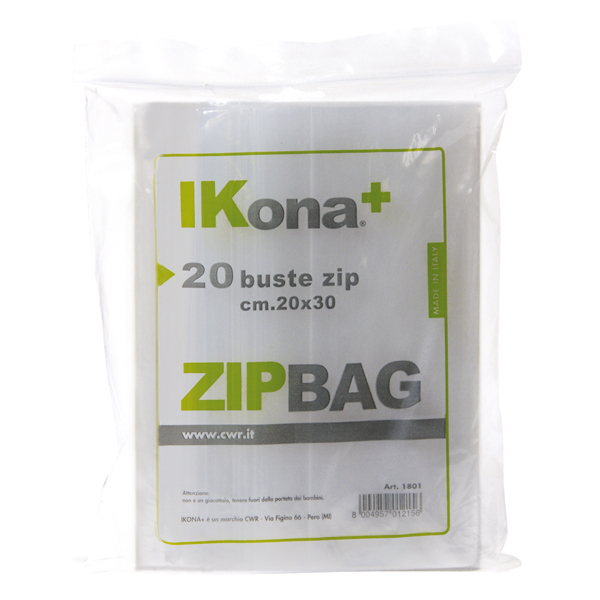 20 sacchetti zip20x30cm in plastica 1801 cwr