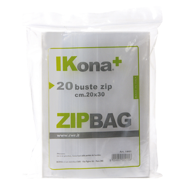 20 sacchetti zip 10x20cm in plastica 1800 cwr