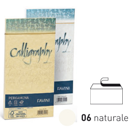 25 buste calligraphy pergamena 11x22cm 90gr naturale favini