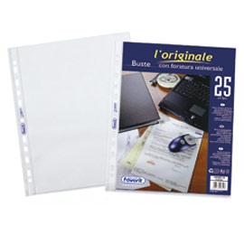 25 buste forate liscio 22x30cm l'originale favorit