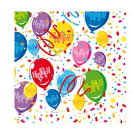 20 tovaglioli happy balloons 33x33cm big party