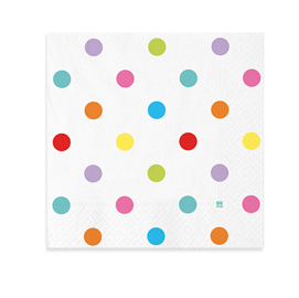 20 tovaglioli pois multicolor 33x33cm big party