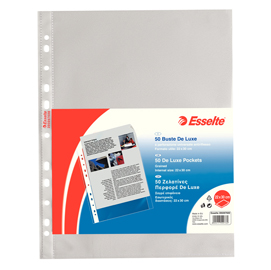50 buste forate 22x30 13/100 b.a. De luxe esselte