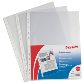 50 buste forate 22x30 13/100 liscio de luxe esselte