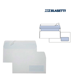 500 buste bianche 110x230mm 90gr c/finestra superstrip blasetti