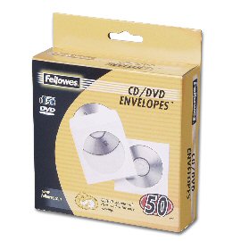 50 buste cd in carta bianca ultraresistente fellowes