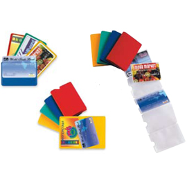 5 buste porta card 2 color a 2 tasche 5,8x8,7cm assort.