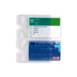 5 buste porta card 2p trasp. A 2 tasche 5,8x8,7cm