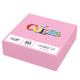 50 tovaglioli carta 33x33cm 2 veli rosa dopla