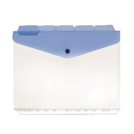5 buste pp con bottone e foratura universale f.to a4 con separatori
