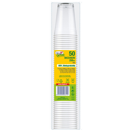 50 bicchieri 250ml in pla trasparente doplagreen