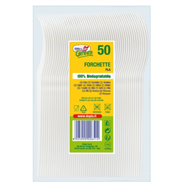 50 forchette compact in pla bianco doplagreen