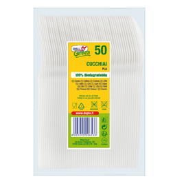 50 cucchiai compact in pla bianco doplagreen