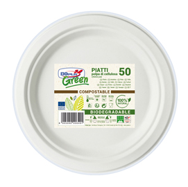 50 piatti piani Ø220mm biodegradabili dopla green art.7701