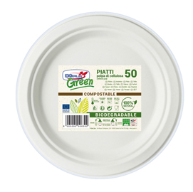 50 piatti frutta Ø170mm biodegradabili dopla green art.7703