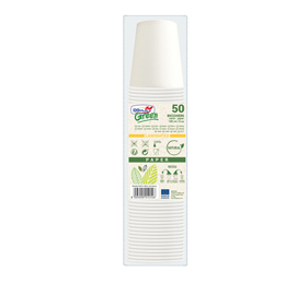 50 bicchieri in carta bianchi 180ml dopla green art.74202