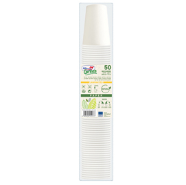 50 bicchieri in carta bianchi 350ml dopla green art.74205