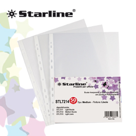 50 buste forate 22x30 liscio medium starline