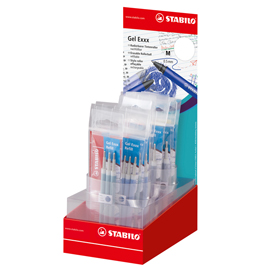 6/20-01 expo 20 pack da 3 refill gel exxx in 6 colori assortiti stabilo