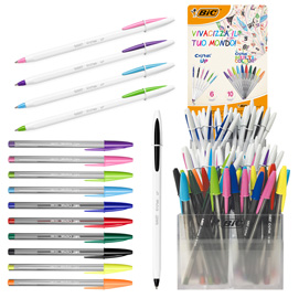 961424 espositore 260 penne cristal up e multicolor colori assortiti bic