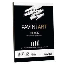 Album collato black favini art 10fg 320gr a4