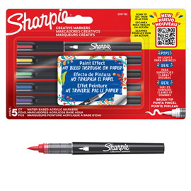 Astuccio 5 marcatori acrilici punta brush colori assortiti sharpie