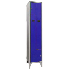 Armadio spogliatoio in metallo salvaspazio - a 2 ante a l - 40 x 50 x 195 cm - grigio/blu - fasma