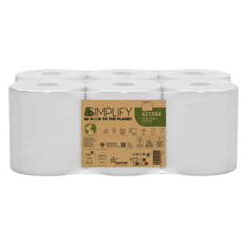 Asciugamani in rotolo autocut simplify - 19,6 cm x 130 m - diametro 18,5 cm - 19,5 gr - 2 veli - bianco - papernet
