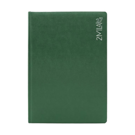 Agenda giornaliera 2027 - copertina imbottita - a4 - verde - intempo