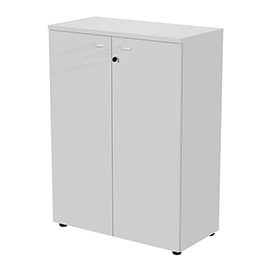 Armadio modulare - a 2 ante medio - 90 x 44 x 123 cm - grigio