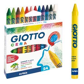 Astuccio 24 pastelli cera 90mm ø 8.5mm giotto