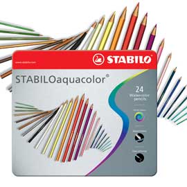 Astuccio metallo 24 pastelli stabilo aquacolor 1624