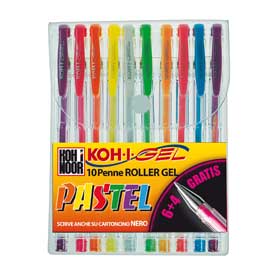 Astuccio 10 roller koh-i-gel colori pastel