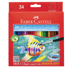 Astuccio 24 pastelli colorati acquerellabili red range faber castell