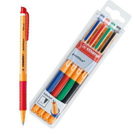 Astuccio 4 roller stabilo pointvisco 1099 0,5mm col.ass.