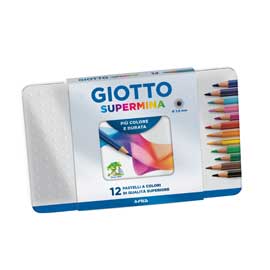 Astuccio metallo 12 pastelli supermina giotto
