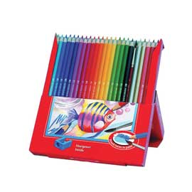 Astuccio 48 pastelli colorati acquerellabili red range faber castell