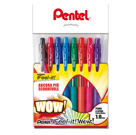 Astuccio 8 colori penna sfera a scatto feel it wow bx440 1.0mm pentel