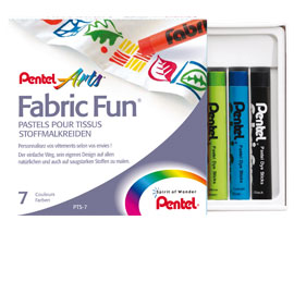 Astuccio 7 pastelli per tessuto fabric fun pentel