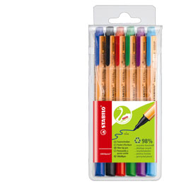 Astuccio 6 pennarello greenpoint® 0.8mm stabilo