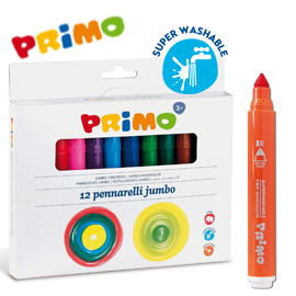 Astuccio 12 pennarelli jumbo superlavabili primo