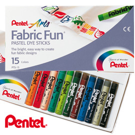 Astuccio 15 pastelli per tessuto fabric fun pentel